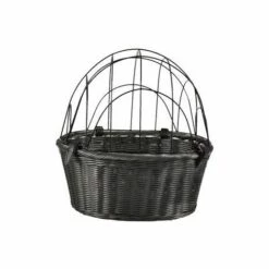 FLAMINGO Panier Pour Velo Guidon Crochet Linea Noir 43,5x36x45cm