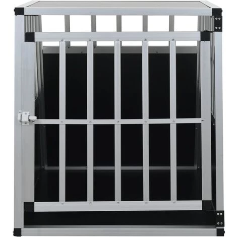 VidaXL Cage Pour Chien Avec Une Porte 65 X 91 X 69,5 Cm - Argent 3 VidaXL Cage Pour Chien Avec Une Porte 65 X 91 X 69,5 Cm - Argent – Image 3