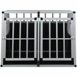 VidaXL Cage Pour Chien à Double Porte 94 X 88 X 69 Cm - Argent -Cage, caisse et transport pour chien Soldes 11189043 3