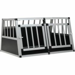 VidaXL Cage Pour Chien à Double Porte 89 X 69 X 50 Cm - Argent