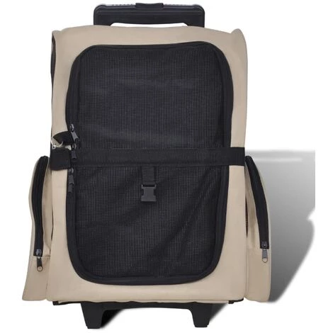 VidaXL Chariot Polyvalent Pliable Pour Animaux De Compagnie Beige - Beige 2 VidaXL Chariot Polyvalent Pliable Pour Animaux De Compagnie Beige - Beige – Image 2