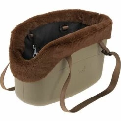 Ferplast WITH-ME WINTER Sac De Transport Pour Chiens En Résine Avec Housse, 3 Couleurs. Variante - Mesures: 21.5 X 43.5 X H 27 Cm - Taupe - Taupe