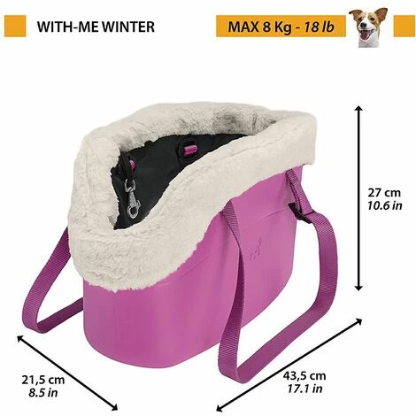 Ferplast WITH-ME WINTER Sac De Transport Pour Chiens En Résine Avec Housse, 3 Couleurs. Variante - Mesures: 21.5 X 43.5 X H 27 Cm - Taupe - Taupe 2 Ferplast WITH-ME WINTER Sac De Transport Pour Chiens En Résine Avec Housse, 3 Couleurs. Variante - Mesures: 21.5 X 43.5 X H 27 Cm - Taupe - Taupe – Image 2