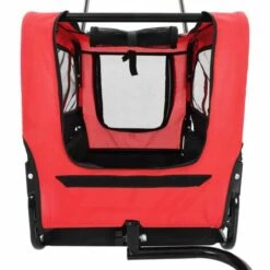 VidaXL Remorque De Vélo Pour Chiens Et Poussette 2-en-1 Rouge Et Noir - Rouge -Cage, caisse et transport pour chien Soldes 13724954 5