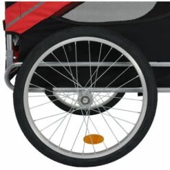 VidaXL Remorque De Vélo Pour Chiens Rouge Et Noir - Noir -Cage, caisse et transport pour chien Soldes 13724958 4