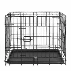 OOBEST Cage Pour Chien (91*58*64 Cm) - Cage Portable En Métal Noir Avec 2 Portes (Avant Et Côté) Avec Plateau De Base En Plastique Résistant à La Mastication, Noir -Cage, caisse et transport pour chien Soldes 14007763 3