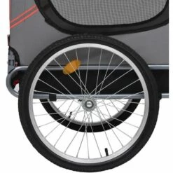 VidaXL Remorque De Vélo Pour Chiens Rouge Et Noir - Noir -Cage, caisse et transport pour chien Soldes 14190917 4