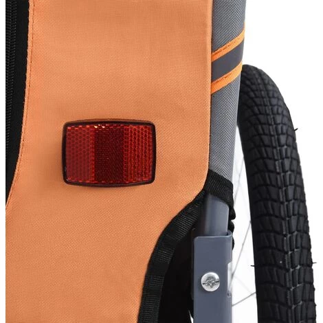 VidaXL Remorque De Vélo Pour Chiens Orange Et Gris - Gris 5 VidaXL Remorque De Vélo Pour Chiens Orange Et Gris - Gris – Image 5