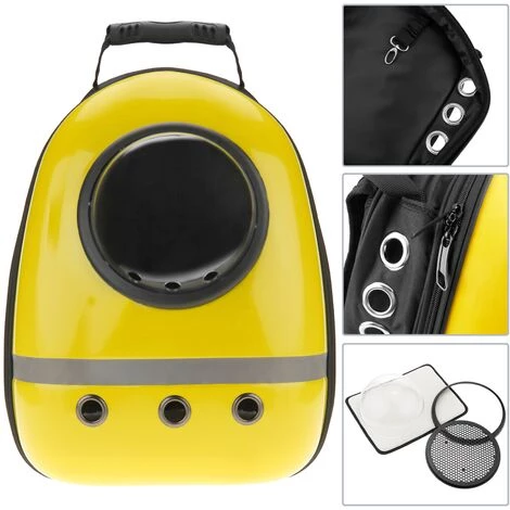 CityBAG - Sac à Dos De Transport Des Animaux De Compagnie En Plastique Rigide Jaune 4 CityBAG - Sac à Dos De Transport Des Animaux De Compagnie En Plastique Rigide Jaune – Image 4
