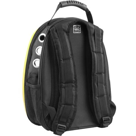 CityBAG - Sac à Dos De Transport Des Animaux De Compagnie En Plastique Rigide Jaune 5 CityBAG - Sac à Dos De Transport Des Animaux De Compagnie En Plastique Rigide Jaune – Image 5