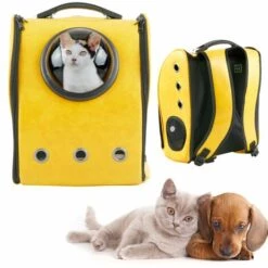 CityBAG - Sac à Dos De Transport Des Animaux De Compagnie En Imitation De Peau Jaune -Cage, caisse et transport pour chien Soldes 14659496 3