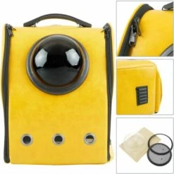 CityBAG - Sac à Dos De Transport Des Animaux De Compagnie En Imitation De Peau Jaune -Cage, caisse et transport pour chien Soldes 14659496 4