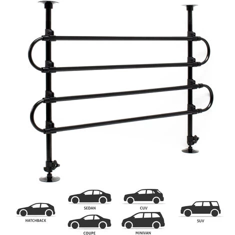 WILTEC Grille De Voiture Pour Chien Réglage En Continu Hauteur & Largeur Grille Séparation Usage Universel 2 WILTEC Grille De Voiture Pour Chien Réglage En Continu Hauteur & Largeur Grille Séparation Usage Universel – Image 2