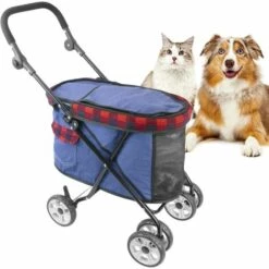 PrimeMatik - Chariot D'enfants Pour Transporter Chiens, Chats Et Animaux Domestiques. Pet Voyage Poussette Couleur Rouge -Cage, caisse et transport pour chien Soldes 15855041 3