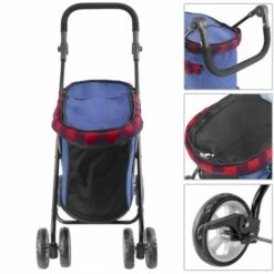 PrimeMatik - Chariot D'enfants Pour Transporter Chiens, Chats Et Animaux Domestiques. Pet Voyage Poussette Couleur Rouge -Cage, caisse et transport pour chien Soldes 15855041 4