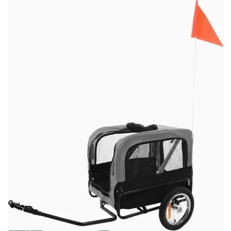 FLAMINGO Remorque De Vélo Pour Chiens Romero Gris 59,5x43x51 Cm - Gris 2 FLAMINGO Remorque De Vélo Pour Chiens Romero Gris 59,5x43x51 Cm - Gris – Image 2