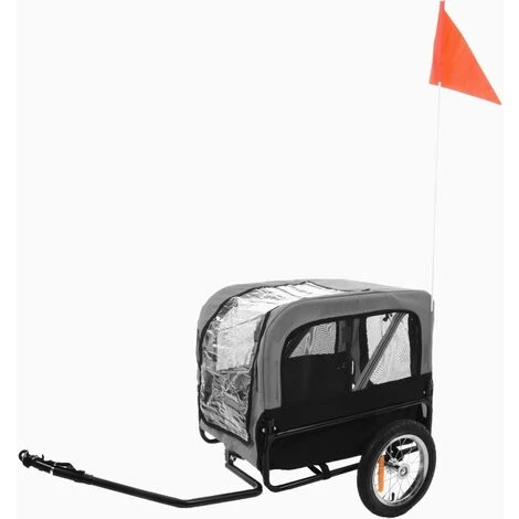 FLAMINGO Remorque De Vélo Pour Chiens Romero Gris 59,5x43x51 Cm - Gris 3 FLAMINGO Remorque De Vélo Pour Chiens Romero Gris 59,5x43x51 Cm - Gris – Image 3