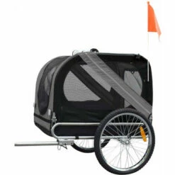 FLAMINGO Remorque De Vélo Pour Chien Doggy-Bike ™ Liner Grise/noire