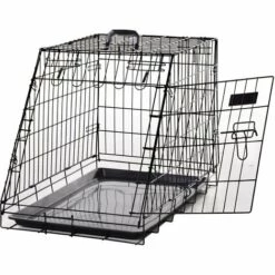PawHut Cage De Transport Pour Chien Taille L Dim. 76L X 48l X 55H Cm Métal Noir