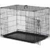 PawHut Cage Caisse De Transport Pliante Pour Chien En Métal Noir 91 X 61 X 67 Cm - Noir