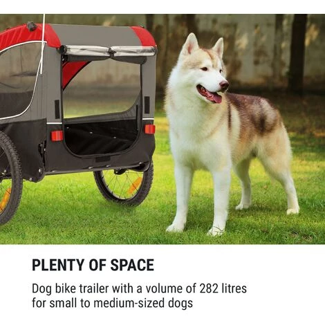 Klarfit Husky Race Remorque Pour Chien 282 L 40 Kg Toile Oxford 600D Rouge 2 Klarfit Husky Race Remorque Pour Chien 282 L 40 Kg Toile Oxford 600D Rouge – Image 2