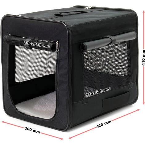 WILTEC Cage Transport Pliable Animaux Domestiques S (42x36x41 Cm) Coussin Amovible Caisse Abri Chien 3 WILTEC Cage Transport Pliable Animaux Domestiques S (42x36x41 Cm) Coussin Amovible Caisse Abri Chien – Image 3