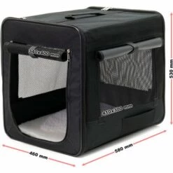 WILTEC Cage Transport Pliable Animaux Domestiques M (58x46x53 Cm) Coussin Amovible Caisse Abri Chien -Cage, caisse et transport pour chien Soldes 17917346 3