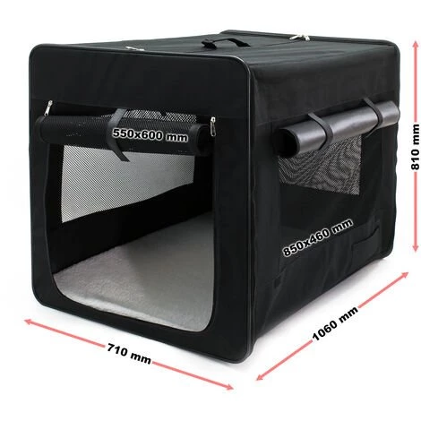 WILTEC Cage Transport Pliable Animaux Domestiques XXL (106x71x81 Cm) Coussin Amovible Caisse Abri Chien 3 WILTEC Cage Transport Pliable Animaux Domestiques XXL (106x71x81 Cm) Coussin Amovible Caisse Abri Chien – Image 3