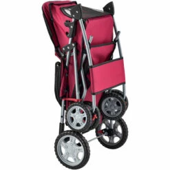 [pro.tec] Poussette Pour Chien Pet Stroller Poussette Buggy Pour Chien Protège-pluie à Pousser Roadster Comprenant Sac à Courses Rouge -Cage, caisse et transport pour chien Soldes 18259310 4