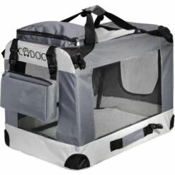 CADOCA - Cage De Transport Pour Animaux Domestiques • Gris/noir • Pliable • Différentes Tailles Disponibles - Sac De Transport Animaux Chien Chat Rongeur S - 50x35x35cm (de)
