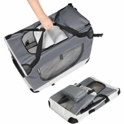 CADOCA - Cage De Transport Pour Animaux Domestiques • Gris/noir • Pliable • Différentes Tailles Disponibles - Sac De Transport Animaux Chien Chat Rongeur S - 50x35x35cm (de) 8 CADOCA - Cage De Transport Pour Animaux Domestiques • Gris/noir • Pliable • Différentes Tailles Disponibles - Sac De Transport Animaux Chien Chat Rongeur S - 50x35x35cm (de) -Cage, caisse et transport pour chien Soldes 18476239 4