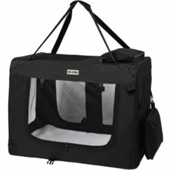 MC Star Sacs De Transport Pour Chien Chat - Portable Pliable Cage De Transport Animal Domestique - XL: 82x58x58cm - Noir - Noir -Cage, caisse et transport pour chien Soldes 18657564 5