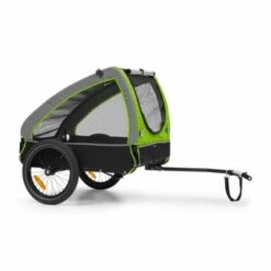 Klarfit Husky Remorque à Vélo Pour Chien Env. 250 L Toile Oxford 600D Verte