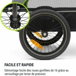 Klarfit Husky Remorque à Vélo Pour Chien Env. 250 L Toile Oxford 600D Verte -Cage, caisse et transport pour chien Soldes 18677191 4