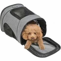 Cadoca Sac à Dos Pour Animaux Domestiques 12 KG Avec Poches Latérales Laisse Incluse Sac De Transport Chien Chat Rongeur Gris -Cage, caisse et transport pour chien Soldes 19190279 5