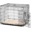 PawHut Cage Caisse De Transport Pliante Pour Chien En Métal Noir 106 X 71 X 76 Cm Matelas Fourni - Noir