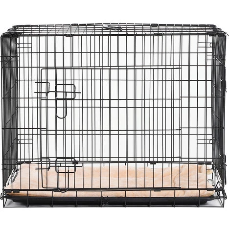 PawHut Cage Caisse De Transport Pliante Pour Chien En Métal Noir 106 X 71 X 76 Cm Matelas Fourni - Noir 2 PawHut Cage Caisse De Transport Pliante Pour Chien En Métal Noir 106 X 71 X 76 Cm Matelas Fourni - Noir – Image 2