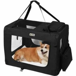 MC Star Sacs De Transport Pour Chien Chat - Portable Pliable Cage De Transport Animal Domestique - M: 60x42x42cm - Noir - Noir