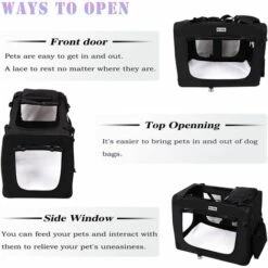 MC Star Sacs De Transport Pour Chien Chat - Portable Pliable Cage De Transport Animal Domestique - M: 60x42x42cm - Noir - Noir 7 MC Star Sacs De Transport Pour Chien Chat - Portable Pliable Cage De Transport Animal Domestique - M: 60x42x42cm - Noir - Noir -Cage, caisse et transport pour chien Soldes 19546715 3