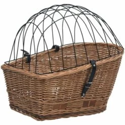 VidaXL Panier Arrière De Vélo Avec Couvercle 55x31x36 Cm Saule Naturel - Brun -Cage, caisse et transport pour chien Soldes 19623620 3
