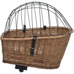 VidaXL Panier Arrière De Vélo Avec Couvercle 55x31x36 Cm Saule Naturel - Brun -Cage, caisse et transport pour chien Soldes 19623620 5