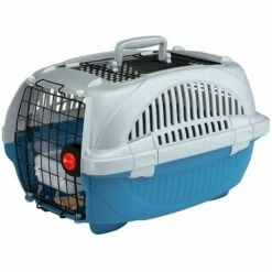 Ferplast ATLAS DELUXE OPEN Panier De Transport Pour Chats Et Chiens De Petite Taille Avec Toit Ouvrable - 2 Mesures. Variante 10 - Mesures: 34 X 50.7 X H 30 Cm - Bleu Horizon - Bleu Horizon
