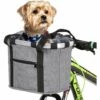 DOCOOLER Velo Amovible Panier Pet Carrier Avant Velo Sac En Toile Avant En Alliage D'Aluminium Cadre Pour Petits Animaux, Gris, Style 2