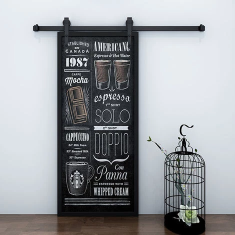 DAZHOM 200CM Quincaillerie Kit De Rail Porte De Grange Coulissante Kit Une Porte Suspendue,Style De Crochet En Forme D'��p��e 5 DAZHOM 200CM Quincaillerie Kit De Rail Porte De Grange Coulissante Kit Une Porte Suspendue,Style De Crochet En Forme D'��p��e – Image 5