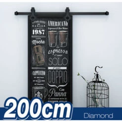 DAZHOM 200cm Quincaillerie Kit De Rail Roulettes Pour Porte Coulissante Pour Porte Suspendue En Bois(Porte Non Inclus) -Cage, caisse et transport pour chien Soldes 20708092 4