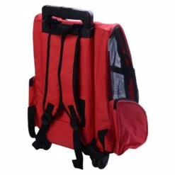 PawHut 2 En 1 Trolley Chariot Sac A Dos Sac De Transport A Roulettes Pour Chien Chat - Rouge -Cage, caisse et transport pour chien Soldes 2200826 4