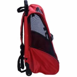 PawHut 2 En 1 Trolley Chariot Sac A Dos Sac De Transport A Roulettes Pour Chien Chat - Rouge -Cage, caisse et transport pour chien Soldes 2200826 5