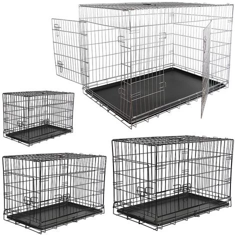 Melko Cage En Fil De Fer Pour Chiens 120 X 75 X 80,5 Cm Avec 2 Portes, à Charnières 2 Melko Cage En Fil De Fer Pour Chiens 120 X 75 X 80,5 Cm Avec 2 Portes, à Charnières – Image 2