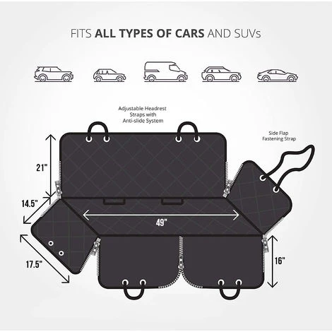 BINGO PAW Housse De Siège Voiture Pour Chien Animaux Protection De Banquette Arrière Voiture Pour Voyage 147 X 137cm 4 BINGO PAW Housse De Siège Voiture Pour Chien Animaux Protection De Banquette Arrière Voiture Pour Voyage 147 X 137cm – Image 4
