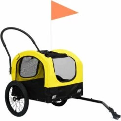 VidaXL Remorque De Vélo De Chiens Et Poussette 2-en-1 Jaune Et Noir - Jaune 7 VidaXL Remorque De Vélo De Chiens Et Poussette 2-en-1 Jaune Et Noir - Jaune -Cage, caisse et transport pour chien Soldes 24406646 3